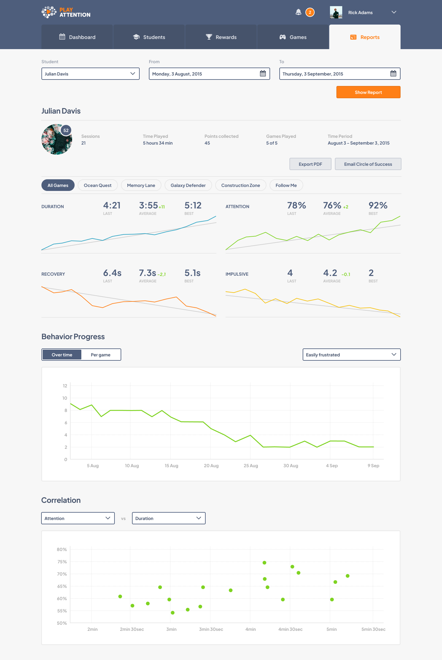 playattention coach interface